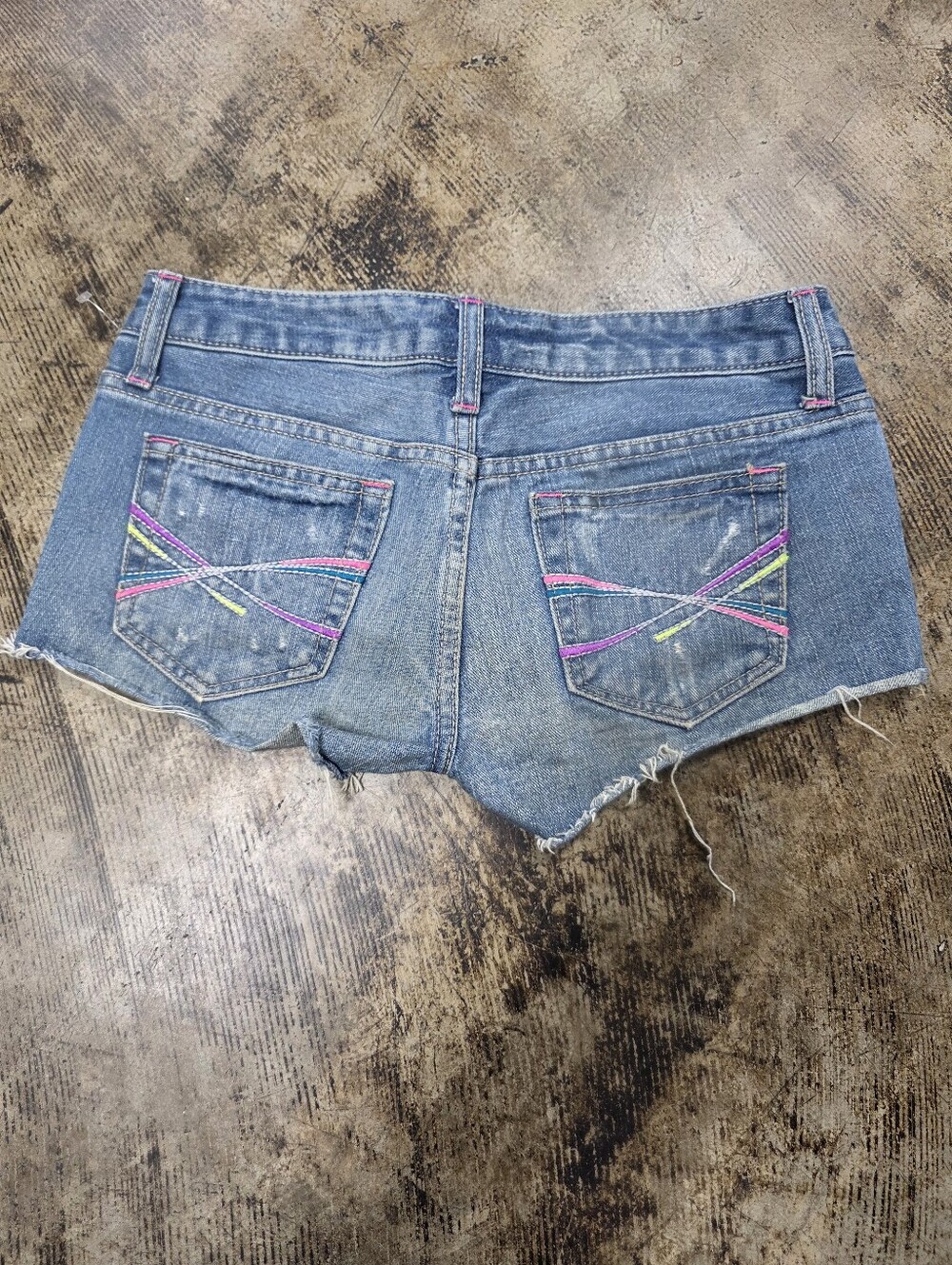 Aeropostale Sz 00 Vintage Y2k Denim Shorts Mini Low Rise Aero